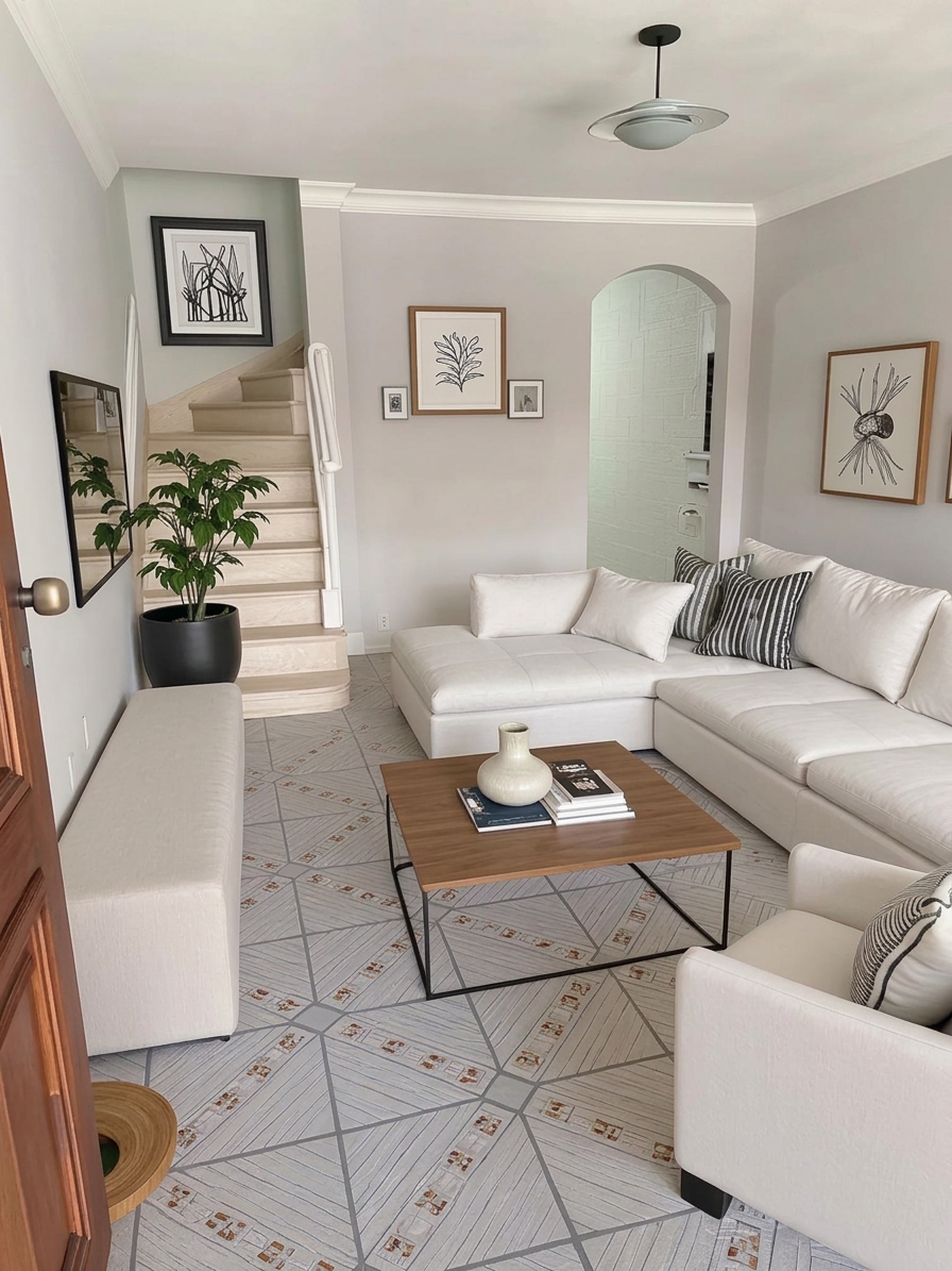 Sala do sobrado reformado na Vila Mangalot